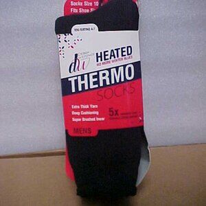 Mens Debra Weitzner Heated Thermo Black Socks NO MORE WINTER BLUES